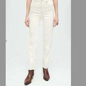 Re/Done Jeans COMFORT STRETCH HIGH RISE STOVE PIPE VINTAGE WHITE